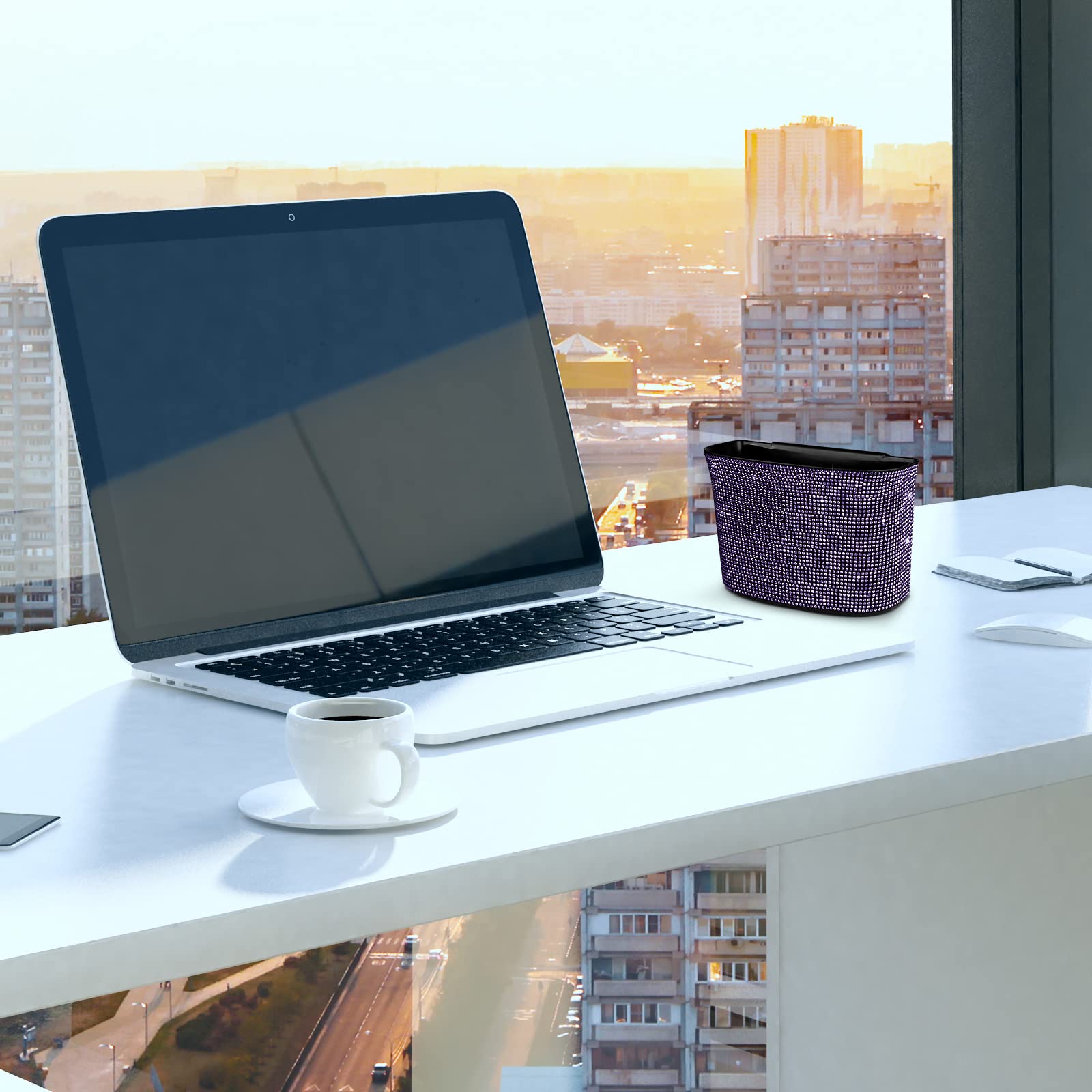 eing 2 x Car Garbage Bags Hanging Trash Bags for Rear Gear Lever Center Console 100% Waterproof Purple - Image 8