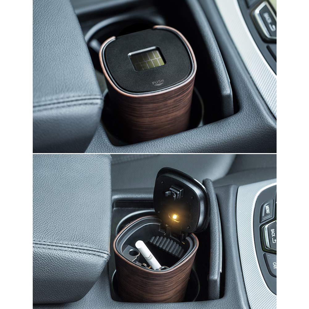 eing Car Ashtray Smokeless Vehicle Cigar Portable Ashtray Cup Holder with LED Blue Light,Automotive Supplies Solar Ashtray for Car Home Office - Image 4