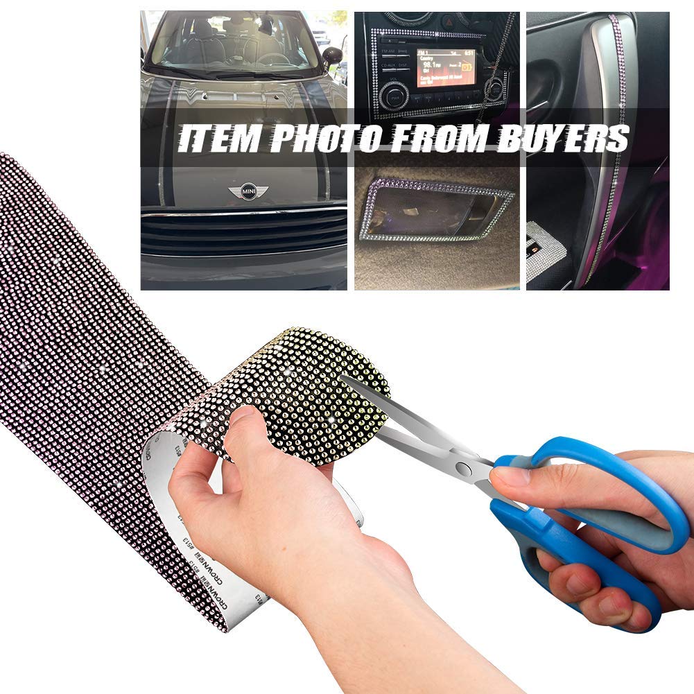 eing Car Door Anti-Kick Pad Crystal Diamond Universal Door Protective Pad Anti-Kick Dirty Stickers Anti-Collision Stickers,4 Pack/Set(2 Pack for Front Door and 2 Pack for Back Seat Door),Multicolor - Image 3