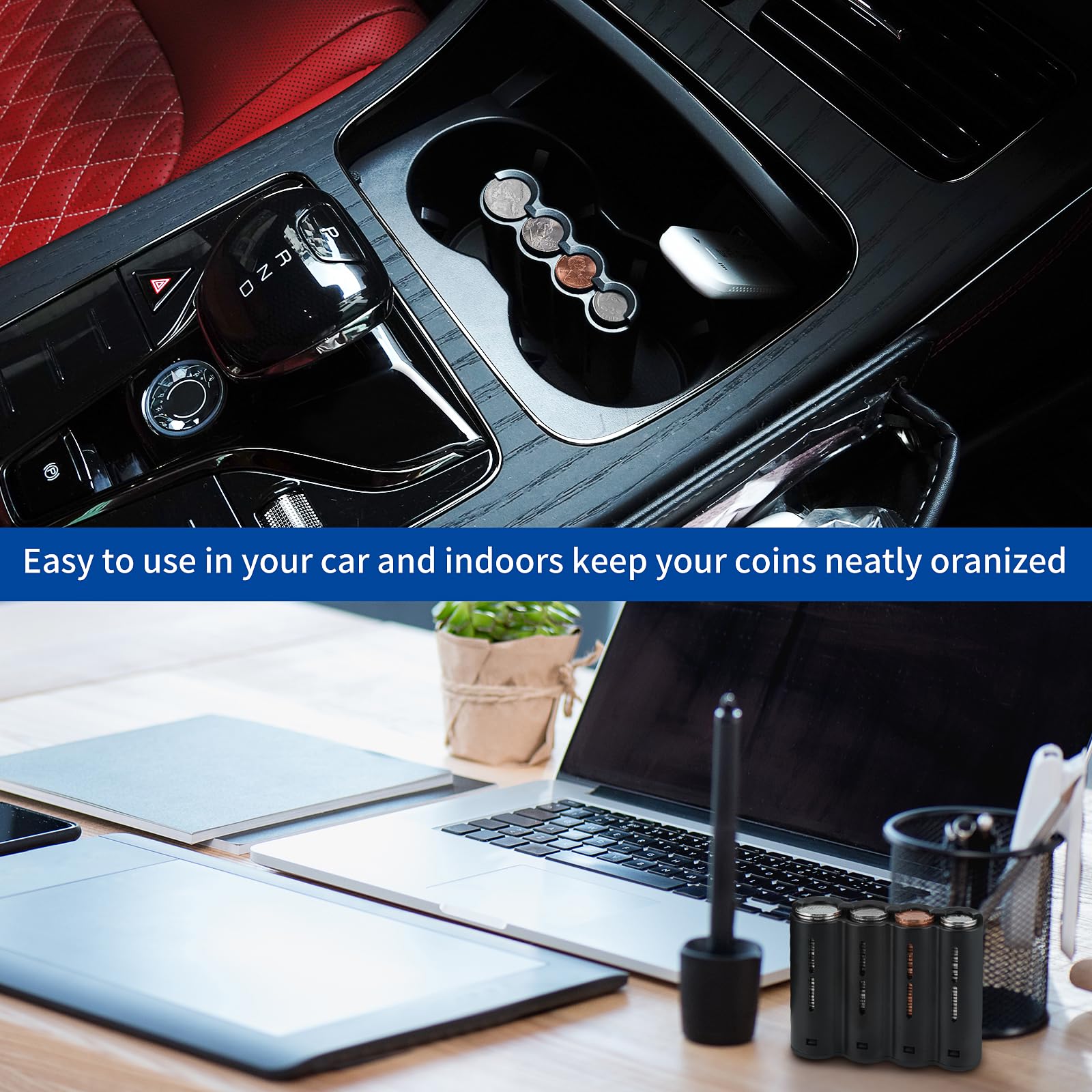 eing Coin Holder, Portable Coin Change Organizer, Universal Coin Storage Coin Holder for Car, Wallets, Pockets (4 Layer / 1 - Pack) - Image 3