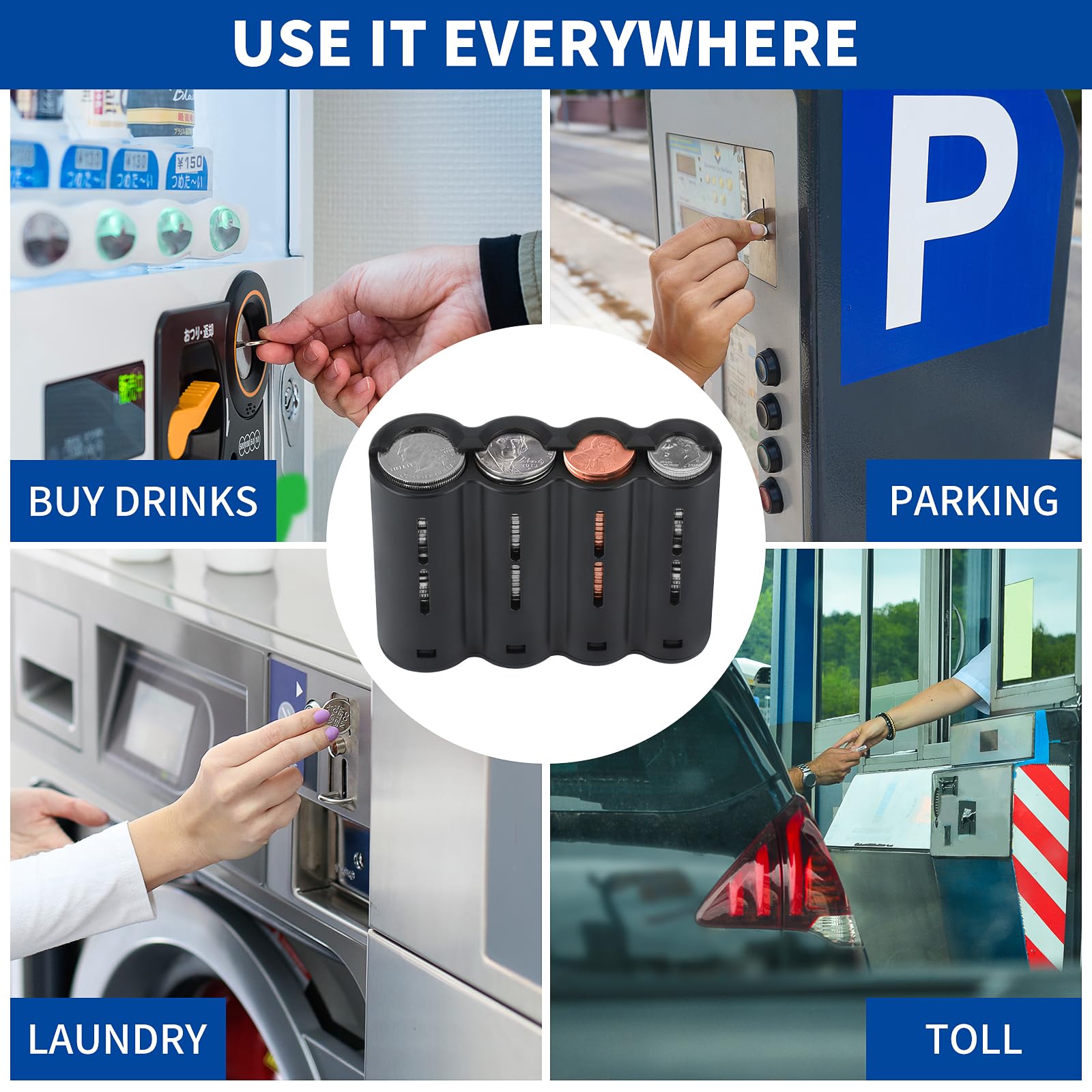 eing Coin Holder, Portable Coin Change Organizer, Universal Coin Storage Coin Holder for Car, Wallets, Pockets (4 Layer / 1 - Pack) - Image 5