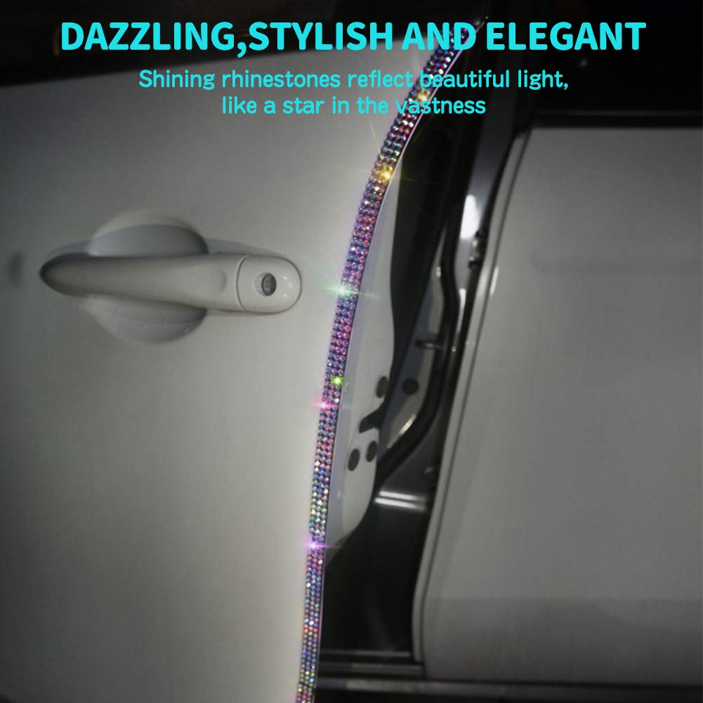 eing Door Edge Anti-Scratch Sticker Door Crash Bumper Crystal Bling Protection Tape Rubber Strip Sticker,Car Door Protector,Car Door Guard,Car Door Protection,90cm/35.4" Each One,4Pack/Set,Multicolor - Image 7