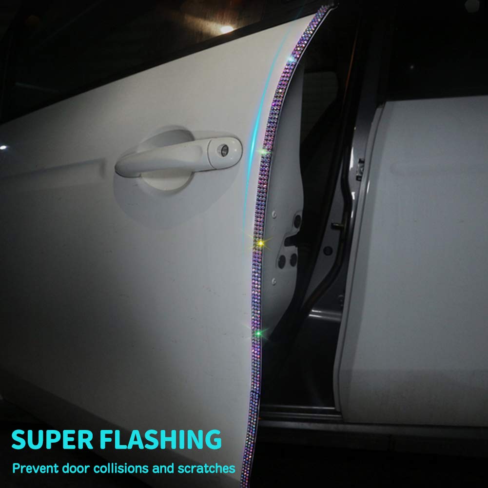 eing Door Edge Anti-Scratch Sticker Door Crash Bumper Crystal Bling Protection Tape Rubber Strip Sticker,Car Door Protector,Car Door Guard,Car Door Protection,90cm/35.4" Each One,4Pack/Set,Multicolor - Image 8